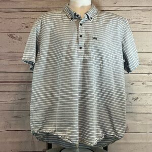 Hurley Men's Gray Striped Button Down Shirt